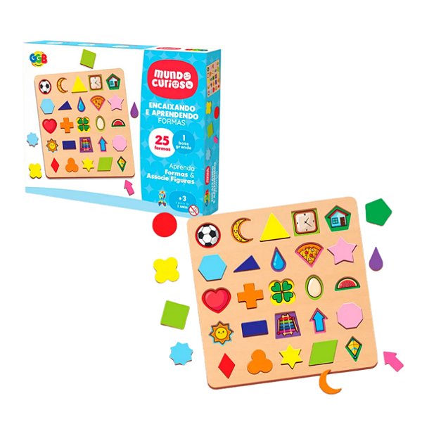 Jogo Encaixando e Aprendendo Formas Aprenda Formas e Associe Figuras - GGB Brinquedos