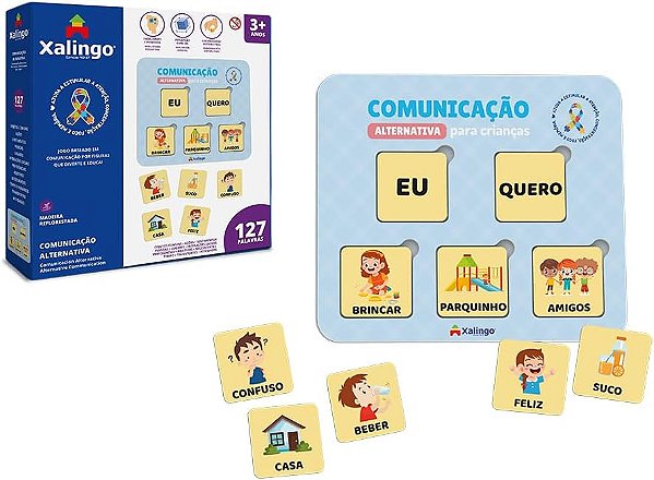 Jogo Comunicação Alternativa Para Crianças 120 Palavras MDF - Xalingo