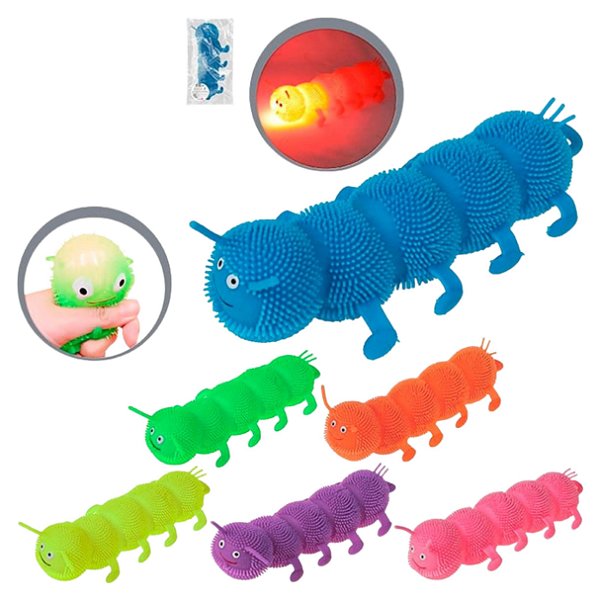 Centopeia Squish Fun de Apertar Sensorial com Luz Cor Sortida - Art Brink