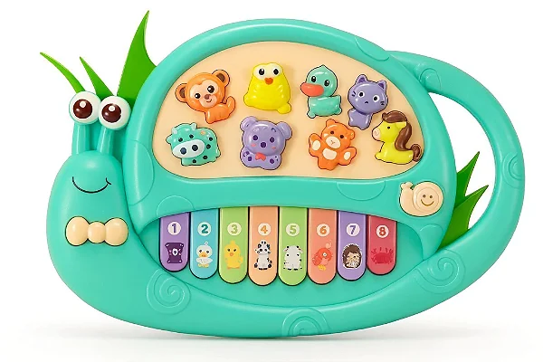 Brinquedo Musical Piano Caracol Sons e Musicais de Animais Cor Sortida