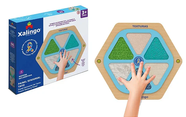 Painel Sensorial Tato MDF 06 Texturas - Xalingo