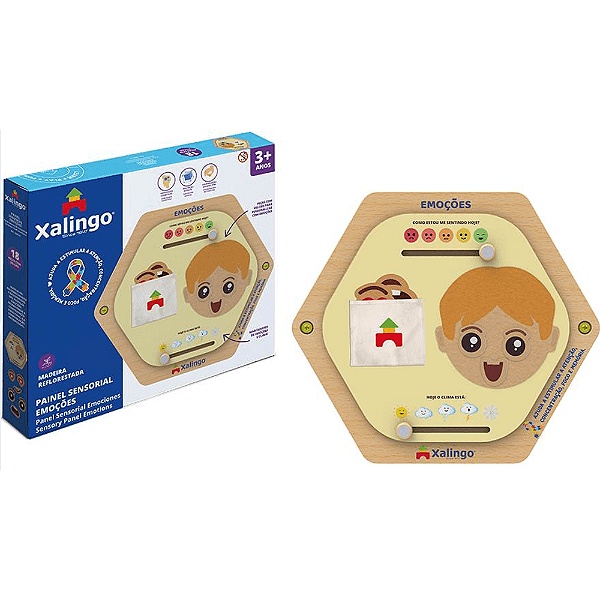 Painel Sensorial Emoções MDF - Xalingo
