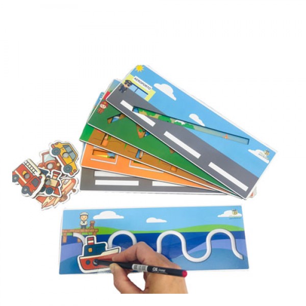 Réguas Psicomotoras Meios de Transporte - Materiais para Brincar