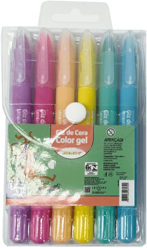 Giz de Cera Color Gel 6 Cores - Leo&Leo