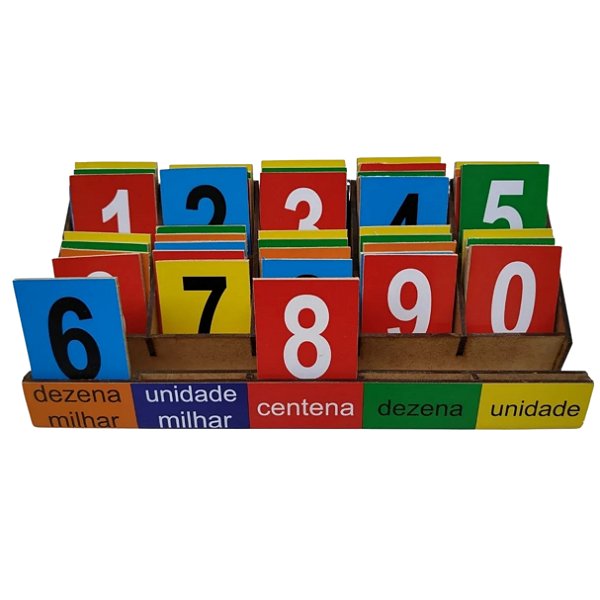 Ábaco Degrau Números Valor Real em Madeira - Jottplay