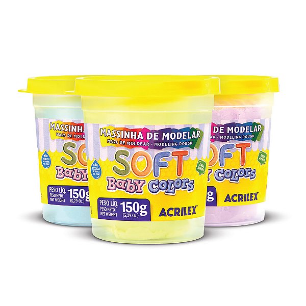 Massa de Modelar Soft Baby Colors 150g Sensorial Cores Sortidas - Acrilex