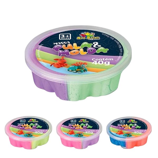 Massinha Pula e Molda 40g 1UN Cores Sortidas - Art Brink