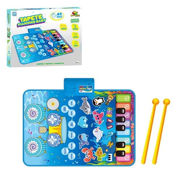 Tapete Pianinho Baby Musical Interativo com Baquetas - Art Brink