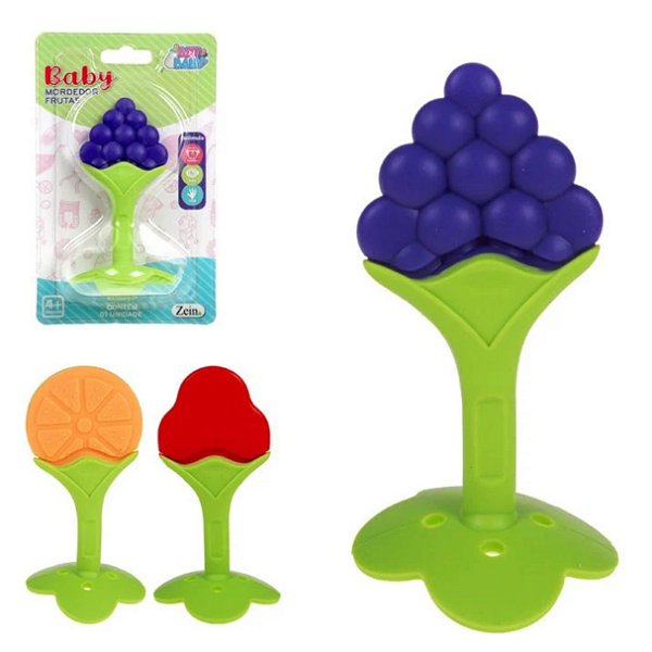 Mordedor Frutas Sensorial 9cm 1 UN Cor Sortida - Art Brink