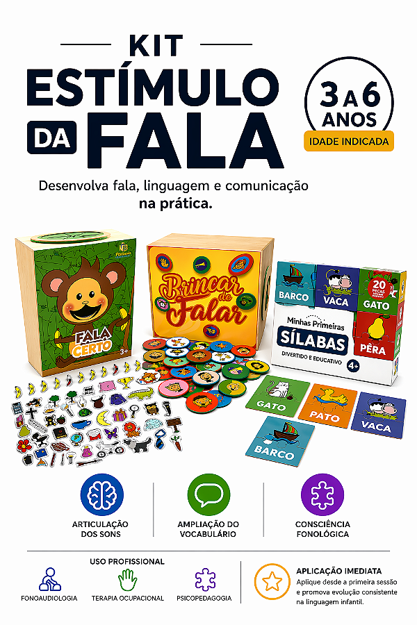 Kit Estimulo da Fala 3 a 6 anos