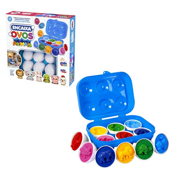Jogo Encaixa Ovos Animais - Pakitoys