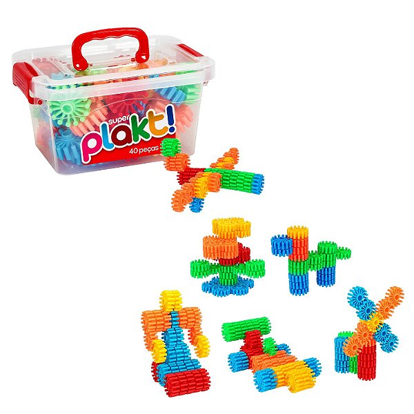 Maleta Super Plakt 40 Peças - Pakitoys
