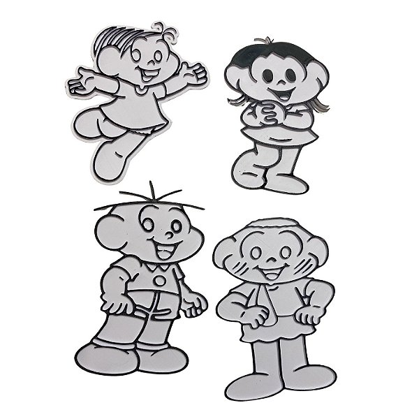 Kit Bonequinhos com 4 Personagens da Turma da Mônica para Pintar e Apagar - Alternativa 3D