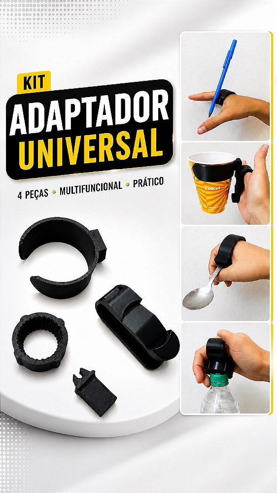 Kit Adaptador Universal para Talheres, Copos e Lápis - Alternativa 3D