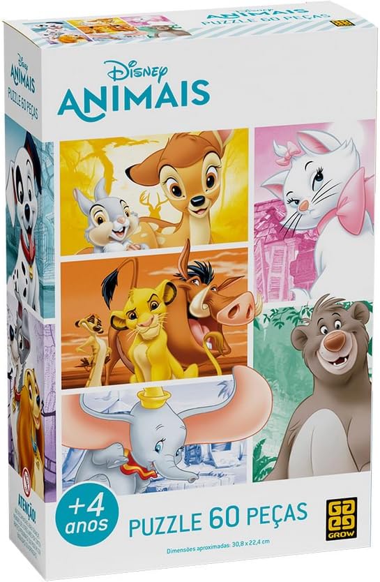Quebra Cabeça 60 peças Disney Animais Puzzle - Grow