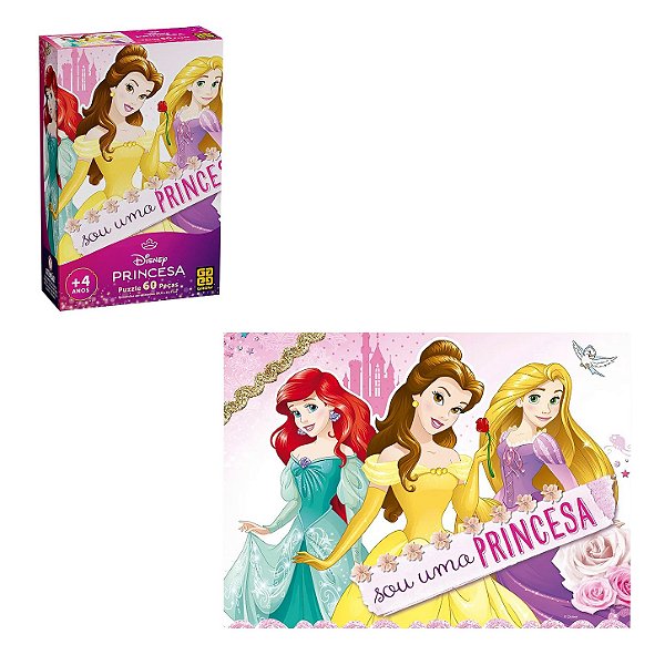 Quebra-Cabeça 60 Peças Princesas Disney - Grow