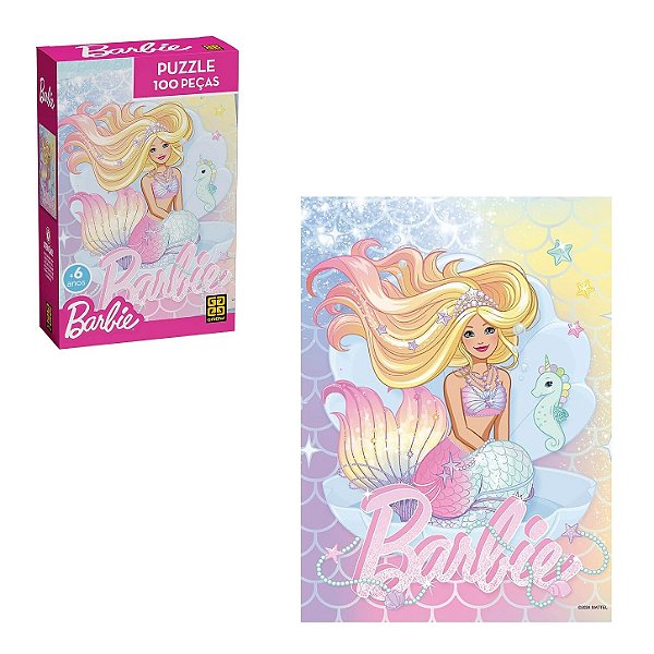 Quebra-Cabeça 100 Peças Barbie Brilhante - Grow