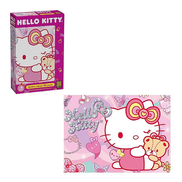 Quebra-Cabeça 60 Peças Hello Kitty Brilhante - Grow
