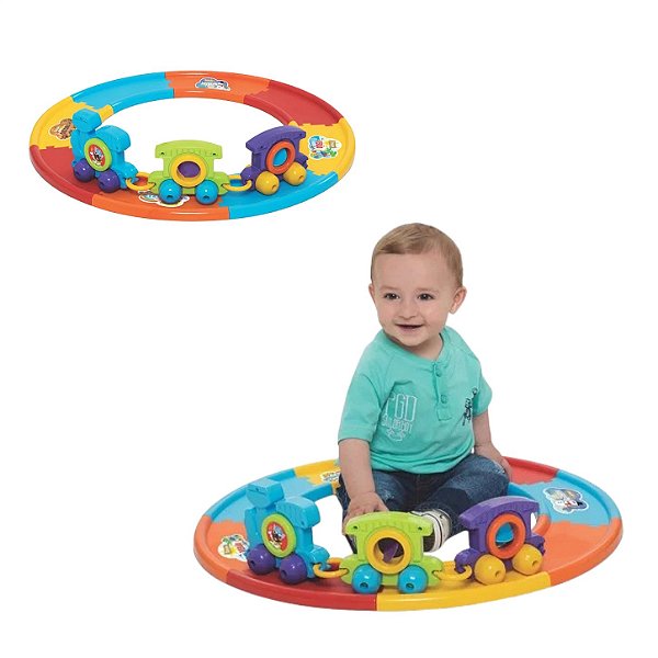 Baby Train Express Meu Primeiro Trenzinho com 8 Trilhos - MercoToys