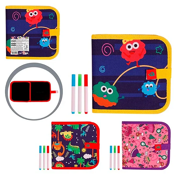 Caderno de Pintura 21x21cm Com 3 Canetas Cor Sortida - Art Brink
