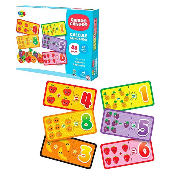 Calcule Brincando 48 Peças Adição e Subtração - GGB Brinquedos
