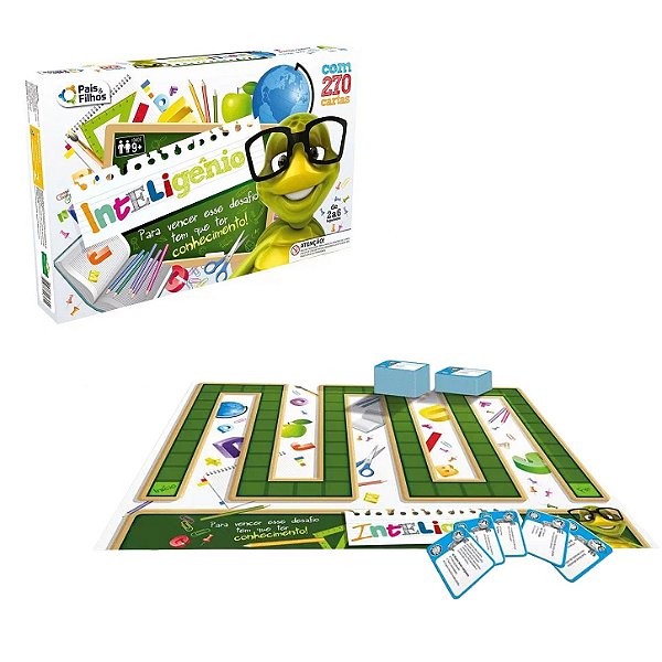 Jogo de Tabuleiro Inteligênio com 270 Cartas - Pais e Filhos