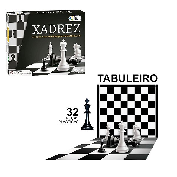 Jogo de Xadrez com 32 Peças e Rei de 5,4 cm - Pais e Filhos
