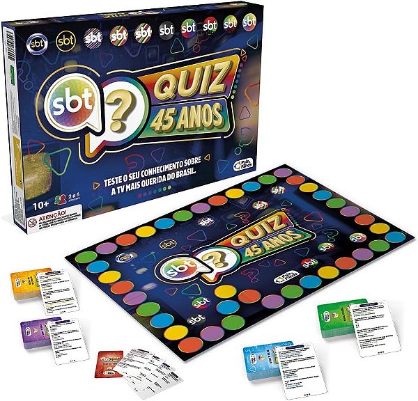 Jogo Quiz 45 Anos SBT com 168 Cartas - Pais e Filhos