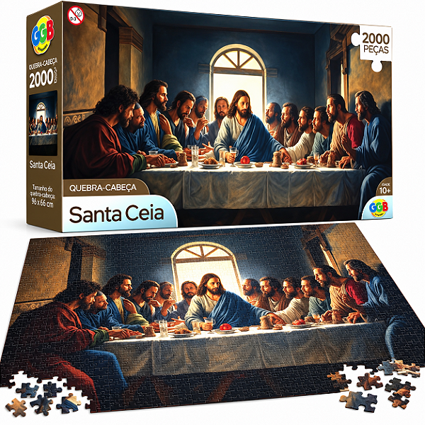 Quebra Cabeça Santa Ceia 2000 Peças - GGB Brinquedos