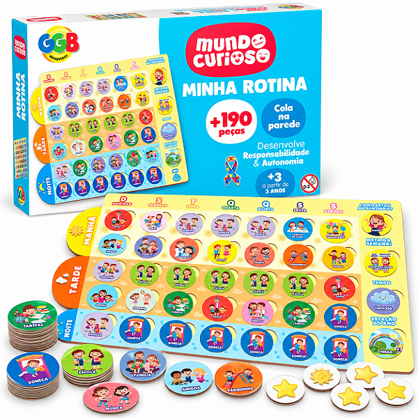 Minha Rotina com Mais de 190 Peças Brinquedo Educativo - GGB Brinquedos