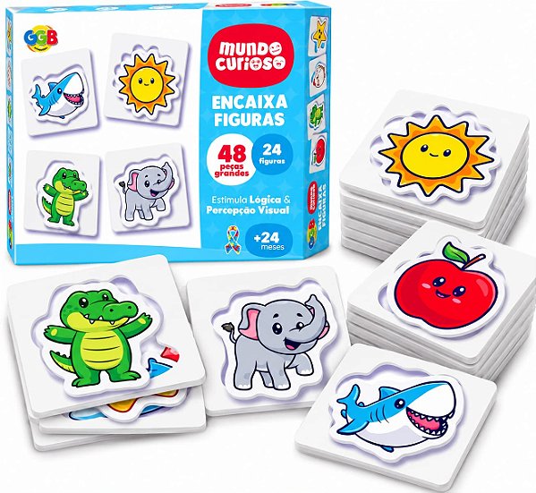 Encaixa Figuras 48 Peças Grandes - GGB Brinquedos