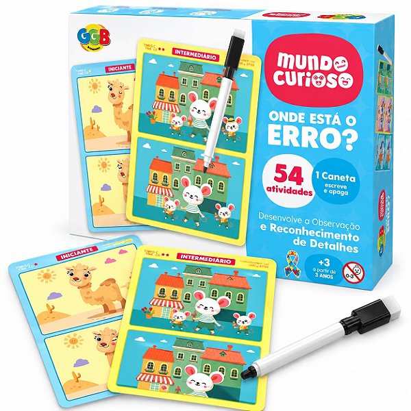 Jogo Onde Está o Erro? 54 Atividades Escreva e Apague - GGB