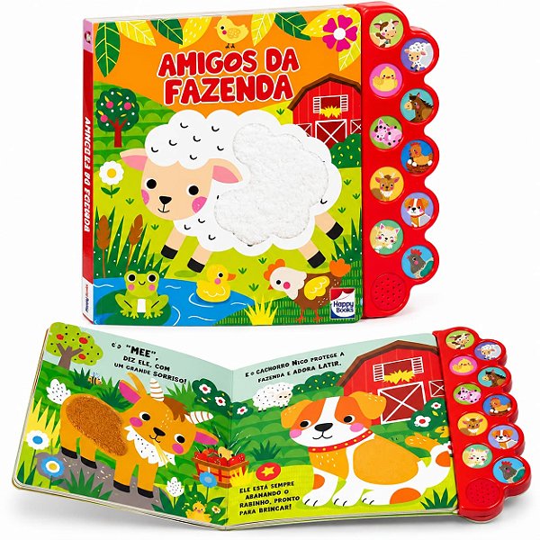 Livro Sonoro Sentindo Amigos Animais: Amigos da Fazenda - Happy Books