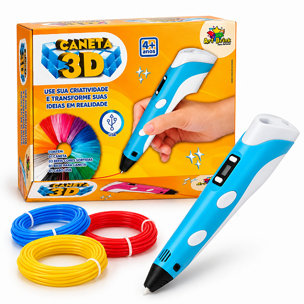 Caneta para Desenho 3D com 3 Refis - Art Brink