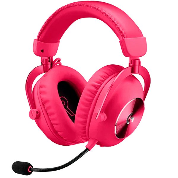 Headset Gamer Sem Fio Logitech PRO X 2 Lightspeed Bluetooth P3 USB Magenta - 981-001274