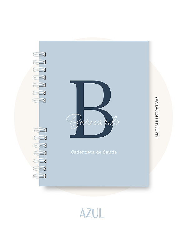 Caderneta de Vacinação Minimalista Menino - Com Nome