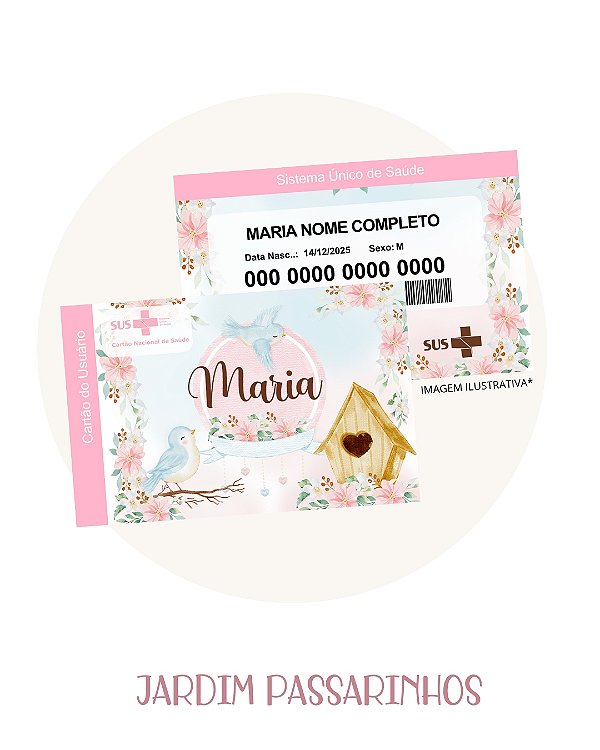 Cartão do SUS Menina Personalizado - Com Nome