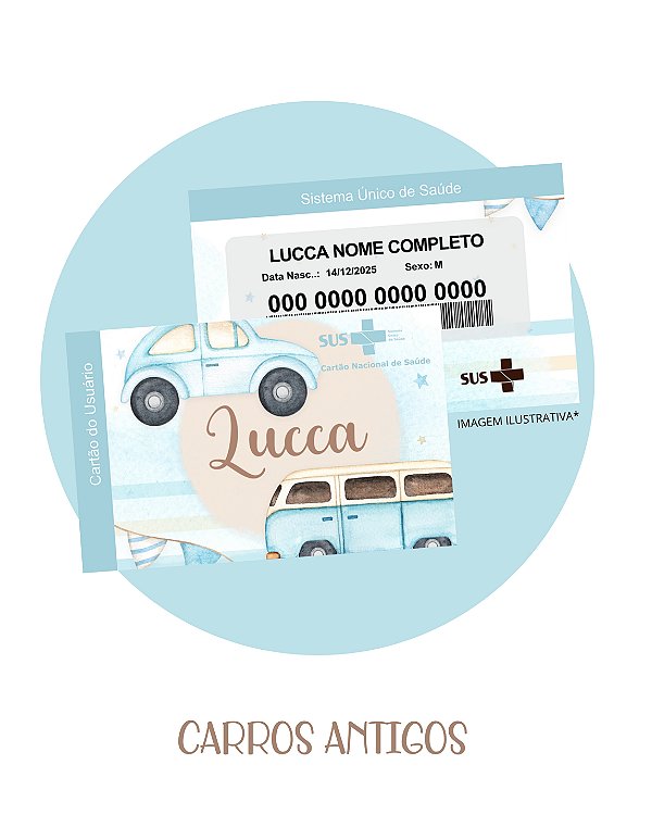 Cartão do SUS Menino Personalizado - Com Nome