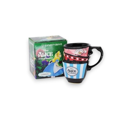 Caneca Xícaras 250ml Hora Do Chá Alice In Wonderland Disney