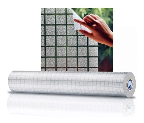 Adesivo Decor Jateado Quadra Transparente 1,22m - Alltak