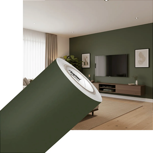 Adesivo Gold Fórmica Satin Verde Oliva 1,22m Imprimax