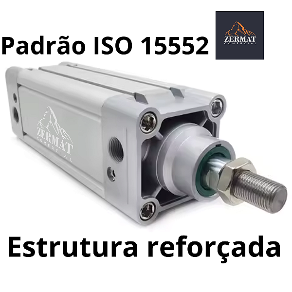 Cilindro Pneumático ISO Ø32 Dupla Ação com Amortecimento e Embôlo Magnético