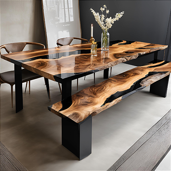 River Table Crystal Night - 1,80m x 1,00m