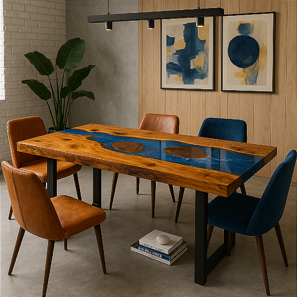 River Table Aurora Azul 1,70m x 0,80m