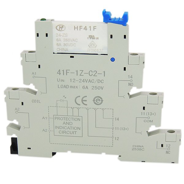 10x Relé Interface Slim Trilho Din 24CVCC 6A