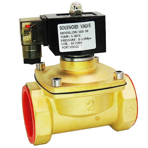 Válvula Solenoide 2 Vias Normal Fechada 2 Polegada 220v