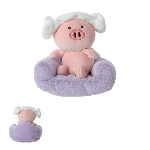 PORQUINHO DE CHAPÉU SENTADO NO SOFÁ DE PELÚCIA (14CM)