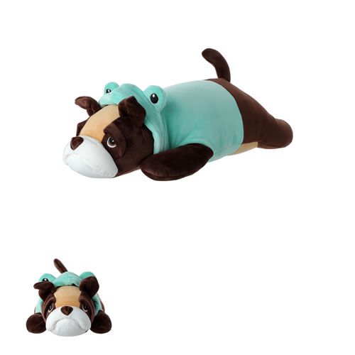 SHAR PEI DEITADO VESTIDO DE SAPO DE PELÚCIA (41CM)