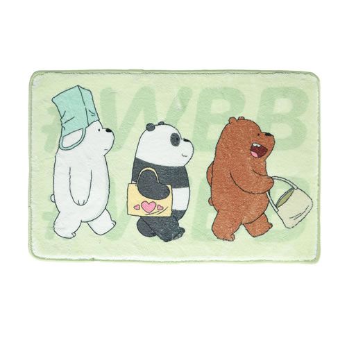 TAPETE DE PELÚCIA VERDE - URSO SEM CURSO/WE BARE BEARS