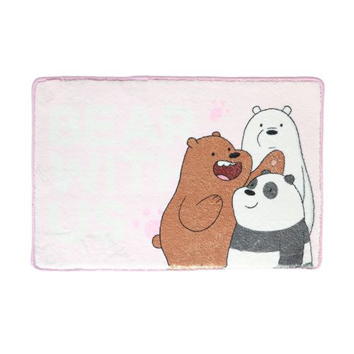 TAPETE DE PELÚCIA ROSA - URSO SEM CURSO/WE BARE BEARS